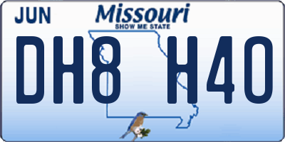 MO license plate DH8H4O