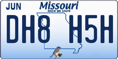 MO license plate DH8H5H