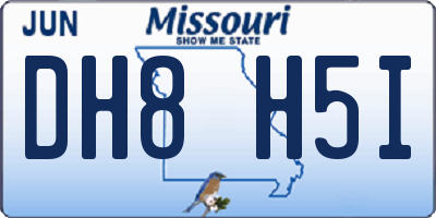 MO license plate DH8H5I