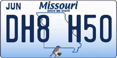 MO license plate DH8H5O