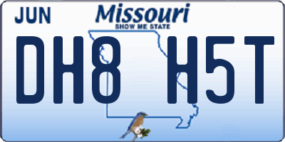 MO license plate DH8H5T