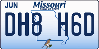 MO license plate DH8H6D