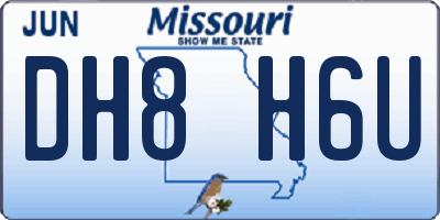 MO license plate DH8H6U
