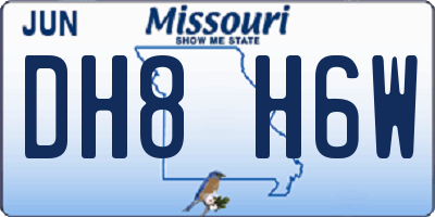 MO license plate DH8H6W