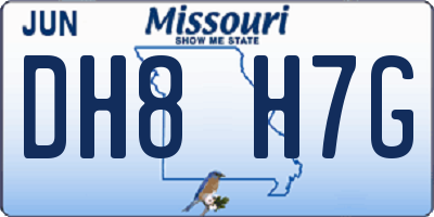 MO license plate DH8H7G