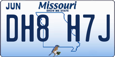 MO license plate DH8H7J