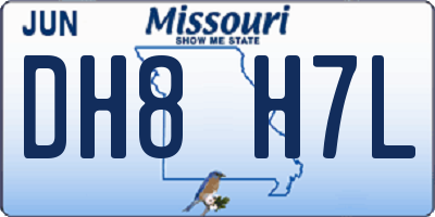 MO license plate DH8H7L