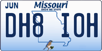 MO license plate DH8I0H