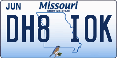 MO license plate DH8I0K