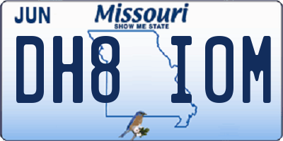 MO license plate DH8I0M