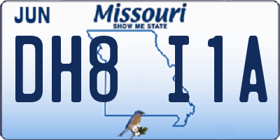 MO license plate DH8I1A