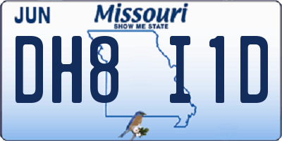MO license plate DH8I1D
