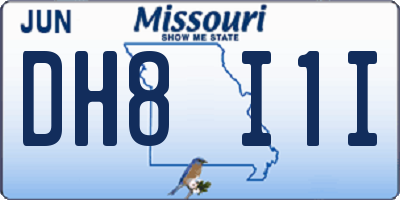 MO license plate DH8I1I