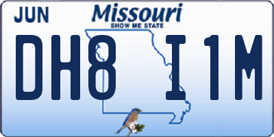 MO license plate DH8I1M