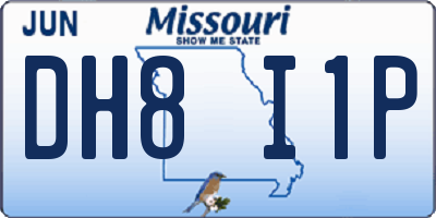 MO license plate DH8I1P