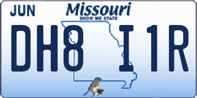 MO license plate DH8I1R