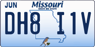 MO license plate DH8I1V