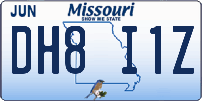 MO license plate DH8I1Z