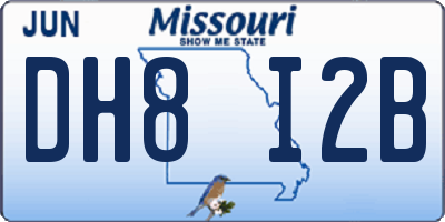 MO license plate DH8I2B