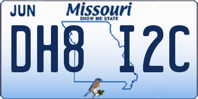 MO license plate DH8I2C