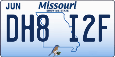 MO license plate DH8I2F