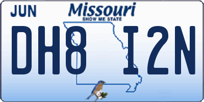 MO license plate DH8I2N