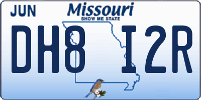 MO license plate DH8I2R