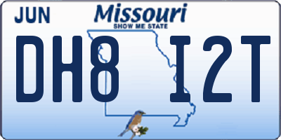 MO license plate DH8I2T