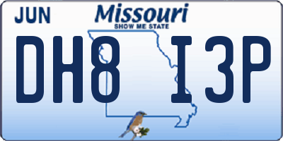 MO license plate DH8I3P