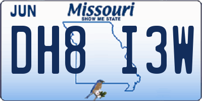 MO license plate DH8I3W