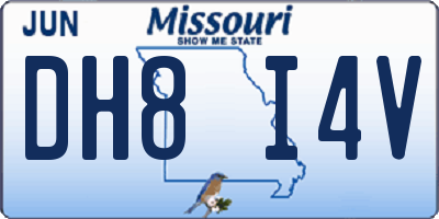 MO license plate DH8I4V
