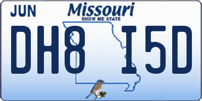 MO license plate DH8I5D