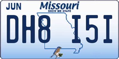 MO license plate DH8I5I