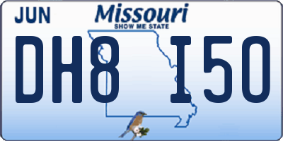 MO license plate DH8I5O