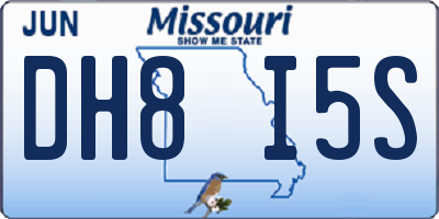 MO license plate DH8I5S