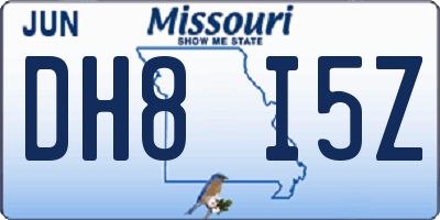 MO license plate DH8I5Z