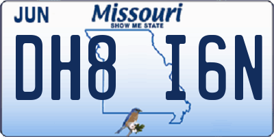 MO license plate DH8I6N