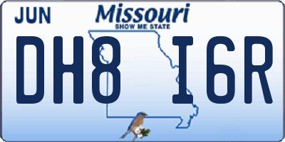 MO license plate DH8I6R