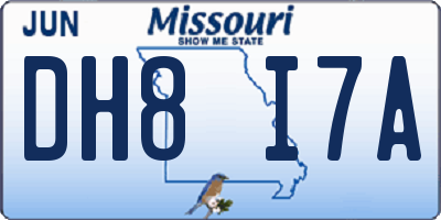 MO license plate DH8I7A