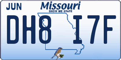 MO license plate DH8I7F