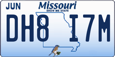 MO license plate DH8I7M