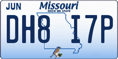 MO license plate DH8I7P