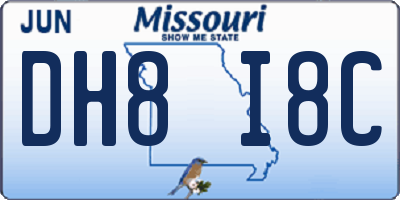 MO license plate DH8I8C