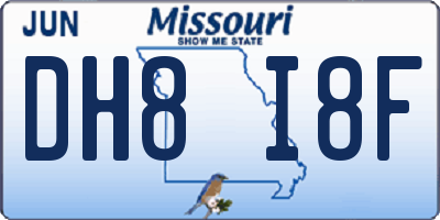 MO license plate DH8I8F