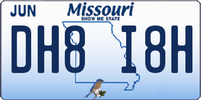 MO license plate DH8I8H