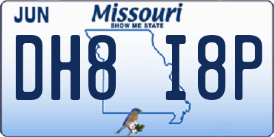 MO license plate DH8I8P