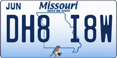 MO license plate DH8I8W