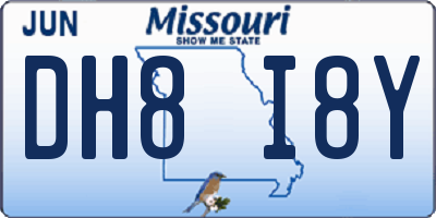 MO license plate DH8I8Y