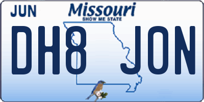 MO license plate DH8J0N