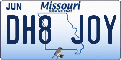 MO license plate DH8J0Y